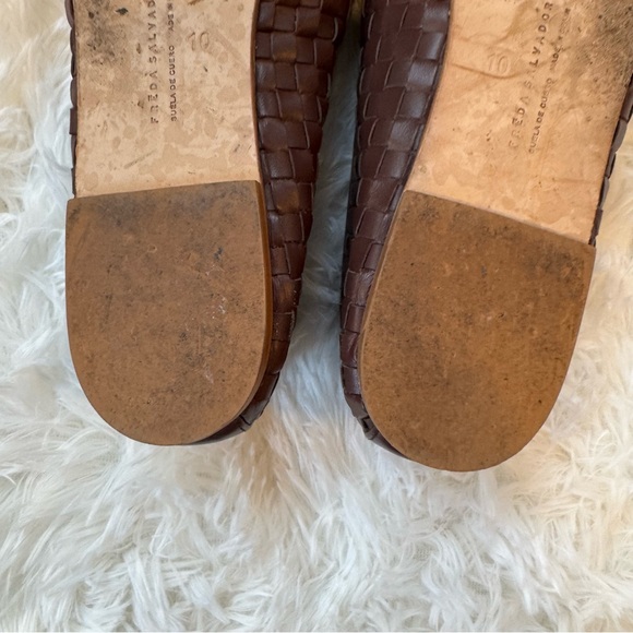 Freda Salvador Jada woven leather brown flats with bow detail size 10 women - Picture 9 of 11